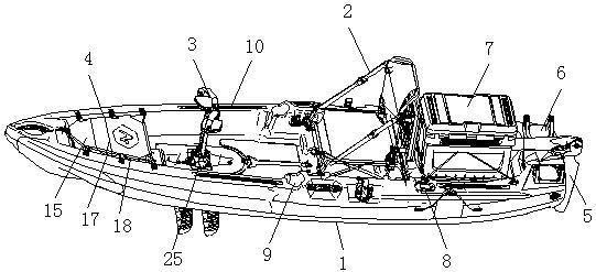一种结构紧凑的脚踏驱动式皮划艇的制作方法